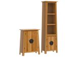 Syfax™ Set Mobili Da Bagno 2 Pz In Legno Massello Di Pino