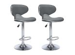 Syfax™ Sgabelli Da Bar 2 Pz Grigi In Pelle Finta