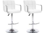 Syfax™ Sgabelli Da Bar 2 Pz Bianchi In Pelle Finta