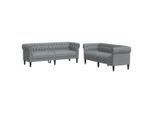 Syfax™ Set Di Divani 2 Pz Grigio Chiaro In Tessuto