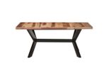 Syfax™ Tavolo Da Pranzo 180X90X75 Cm Legno Massello Con Finitura Ambra