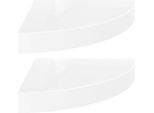 Syfax™ Mensole Angolari Sospese 2 Pz Bianco Lucido 25X25X3,8 Cm Mdf