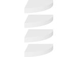 Syfax™ Scaffali Angolari A Parete 4 Pz Bianchi 25X25X3,8 Cm In Mdf