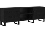 Mobile Tv Vidaxl Look Rovere Nero 150 X 30 X 50 Cm Materiale A Base Di Legno