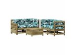 Syfax™ Set Divani Da Giardino 5Pz Con Cuscini Legno Impregnato Di Pino