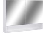 Syfax™ Armadietto A Specchio Con Led Bianco 80X15X60 Cm In Mdf