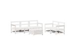 Syfax™ Set Divani Da Giardino 6 Pz Bianco In Legno Massello Di Pino