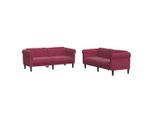 Syfax™ Set Di Divani 2 Pz Rosso Vino In Velluto