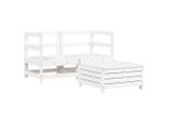 Syfax™ Set Divani Da Giardino 3 Pz Bianco In Legno Massello Di Pino
