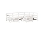 Syfax™ Set Divani Da Giardino 7 Pz Bianco In Legno Massello Di Pino