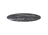 Syfax™ Piano Per Tavolo Nero Ø90X1 Cm Vetro Temperato Design Marmo