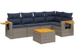 Syfax™ Set Divani Da Giardino 6 Pz Con Cuscini Grigio In Polyrattan