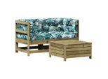 Syfax™ Set Divani Da Giardino 3Pz Con Cuscini Legno Impregnato Di Pino