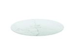 Syfax™ Piano Per Tavolo Bianco Ø50X0,8 Cm Vetro Temperato Design Marmo