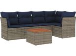 Syfax™ Set Divani Da Giardino 6 Pz Con Cuscini Grigio In Polyrattan
