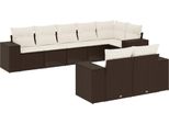 Syfax™ Set Divani Da Giardino 8 Pz Con Cuscini Marrone In Polyrattan