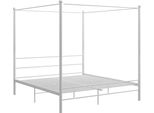 Syfax™ Letto A Baldacchino Bianco In Metallo 180X200 Cm