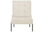Syfax™ Poltrona Relax 65X79X87 Cm Bianco Crema In Velluto