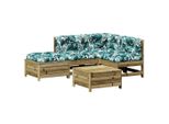 Syfax™ Set Divani Da Giardino 5Pz Con Cuscini Legno Impregnato Di Pino