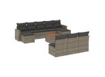Syfax™ Set Divani Da Giardino 11 Pz Con Cuscini In Polyrattan Grigio