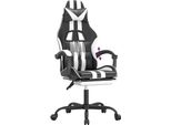 Syfax™ Sedia Da Gaming Con Poggiapiedi Nero E Bianco In Pelle Finta