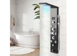 Jayseuw Pannello Doccia Per Bagno Idromassaggio 6 Getti Sistema Doccia Pannello Doccia Multifunzionale 6 Grandi Getti Massaggianti Colonna Doccia, Nera
