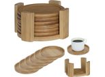 Howhomely | Sottobicchiere Per Tazze - Sottobicchiere - Set Di 6 - 10 Cm - Sottobicchiere In Vetro - Bamboo