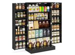 Costway Armadio Multiuso Armadio Con 6 Ripiani Regolabili, Armadio Da Cucina Per Sala Da Pranzo, Soggiorno (Nero)