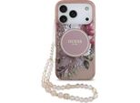 Etui Guess Iml Flowers Pearl Strap Magsafe Do Iphone 17 Pro RóżOwy