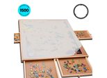 Tavola Per Puzzle Piecepro Per 1500 Pezzi Con 6 Cassetti E Copertura Protettiva, Disco Rotante - Tavola Per Puzzle Con Contenitore - 89 X 68 Cm