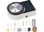 Vevor Mini Tornio Da Vasaio 158 Mm Con Velocità Di Rotazione Regolabile, Disco Elettrico Per Argilla Con Strumenti Per Modellare L'argilla, Adatto Per Corsi Di Ceramica Fai Da Te, Bianco