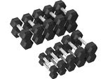 Set Di Manubri In Gomma Esagonale Tunturi Platinum, 1-10 Kg