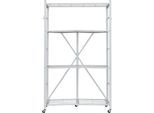 Succebuy Scaffale Pieghevole A 4 Livelli Con Rotelle, 53X91X152 Cm, Robusto Scaffale Pieghevole Senza Montaggio, Versatile Scaffale In Piedi Per Casa, Cucina, Garage E Cantina, Bianco