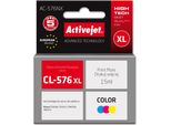 Activejet AC-576NX Canon Printer Ink, Replacement Canon CL-576XL; Supreme; 15 Ml; Colour: Blue, Yellow, Magenta