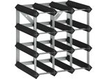 Syfax™ Portavini Da 12 Bottiglie Nero In Legno Massello Di Pino
