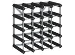 Syfax™ Portavini Da 20 Bottiglie Nero In Legno Massello Di Pino