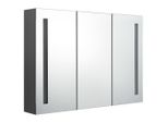 Syfax™ Armadietto Bagno Con Specchio E Led 89X14X62 Cm Grigio