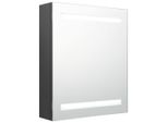 Syfax™ Armadietto Bagno Con Specchio E Led Grigio 50X14X60 Cm