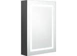 Syfax™ Armadietto Bagno Con Specchio E Led Grigio 50X13X70 Cm