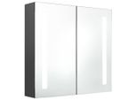 Syfax™ Armadietto Bagno Con Specchio E Led Grigio 62X14X60 Cm