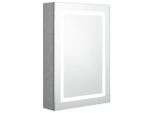 Syfax™ Armadietto Bagno Con Specchio E Led Grigio Cemento 50X13X70 Cm