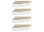 Syfax™ Mensole Angolari 4 Pz Rovere E Bianco 35X35X3,8 Cm In Mdf