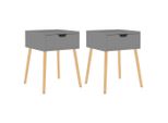 Syfax™ Comodini 2 Pz Grigi 40X40X56 Cm In Legno Multistrato