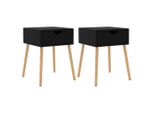 Syfax™ Comodini 2 Pz Nero Lucido 40X40X56 Cm In Legno Multistrato