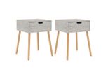 Syfax™ Comodini 2Pz Grigio Cemento 40X40X56 Cm In Legno Multistrato