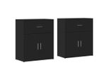 Syfax™ Credenze 2 Pz Nere 60X31X70 Cm In Legno Multistrato