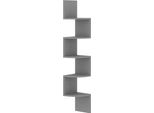 Syfax™ Scaffale Angolare A Muro Grigio 19X19X123 Cm Legno Multistrato