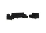 Syfax™ Set Di Divani 4 Pz Con Poggiapiedi Nero In Tessuto