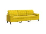 Syfax™ Divano A 3 Posti Con Cuscini Giallo 210 Cm In Velluto