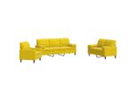 Syfax™ Set Di Divani 3 Pz Con Cuscini E Rinforzi Giallo In Velluto